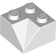 Lego Brick Sloped 45° 2 x 2 Double Concave / White