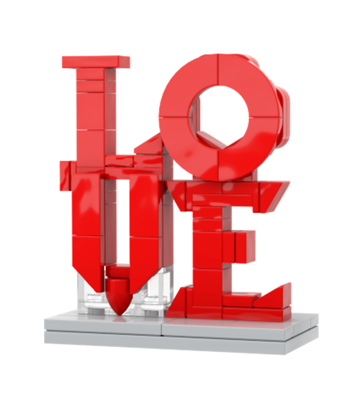Lego LOVE Sculpture - Minifig Scale