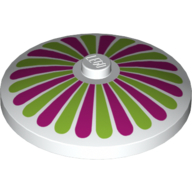 Lego Dish 4 x 4 Inverted [Radar] with Magenta and Lime Stripes Print