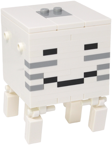 Lego Minecraft Ghast, Happy, Closed Mouth - Brick Built
