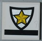 Lego Tile 2 x 2 with Police Yellow Star Badge Pattern (Sticker) - Set 8186