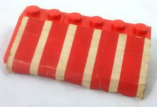Lego Stickered Assembly 6 x 3 x 1 with Red and White Stripes Awning Pattern (Sticker) - Set 1589-1