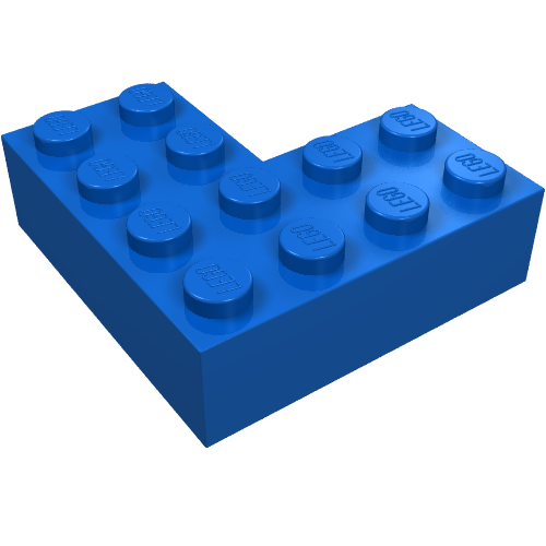 Lego Brick 4 x 4 Corner / Blue