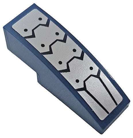 Lego Slope, Curved 3 x 1 with Silver Armor Plates and Black Rivets Pattern (Sticker) - Set 70359