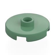 Lego Plate Special Round 2 x 2 with Center Stud (Jumper Plate) / Sand Green