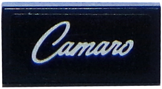 Lego Tile 1 x 2 with 'Camaro' Pattern (Sticker) - Set 75874 / Black