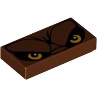 Lego Tile 1 x 2 with Gorilla Eyes Print