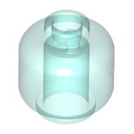 Lego Minifig Head [Plain] [Blocked Open Stud] / Trans-Light Blue