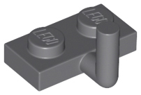 Lego Plate, Modified 1 x 2 with Bar Arm Up (Horizontal Arm 5mm) / Dark Bluish Gray