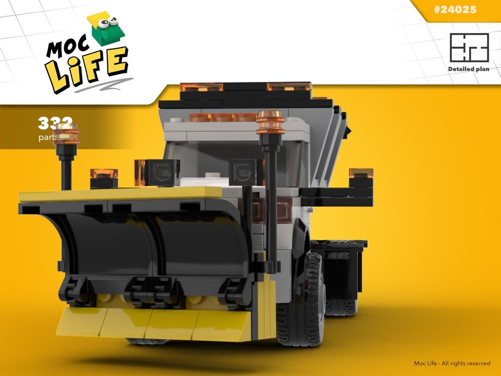 Lego Ram 3500 regular cab dually with spreader snowplow