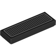 Lego Tile 1 x 3 with Silver Grill Print
