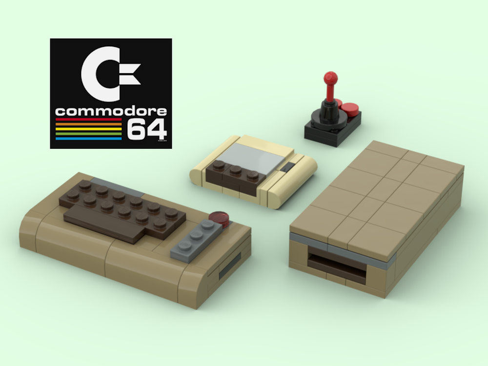 Lego Commodore C64, Floppy 1541, Datasette and Joystick in micro scale