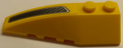 Lego Wedge 6 x 2 Left with Engine Vent Hole Pattern (Sticker) - Set 8166 / Yellow