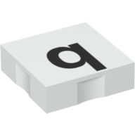 Lego Duplo Tile 2 x 2 with Lowercase 'q' Print / White