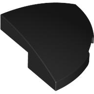 Lego Brick Round Corner, Curved 2 x 2 x 2/3 Quarter Circle / Black