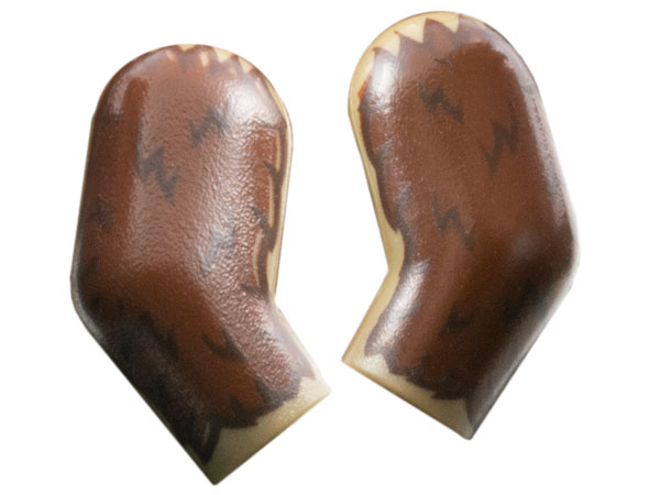 Lego Arm, (Matching Left and Right) Pair with Reddish Brown and Dark Brown Fur Pattern