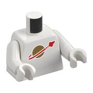 Lego Torso Classic Space Logo (2019) Print, White Arms and Hands