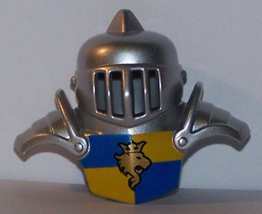 Lego Duplo Armor with Face Shield and Yellow and Blue Breastplate with Lion and Crown Print