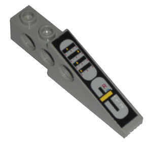 Lego Technic Slope 6 x 1 x 1 2/3 with Gearstick and Controls Pattern (Sticker) - Set 8280