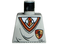 Lego Torso Harry Potter Uniform Gryffindor Shield Pattern / Light Gray
