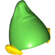 Lego Hat, Elf Ears with Bright Green Hat Print / Yellow