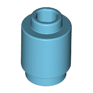 Lego Brick Round 1 x 1 Open Stud / Medium Azure