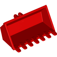 Lego Construction Vehicle Bucket 3 x 6, 7 Hinge Teeth / Red