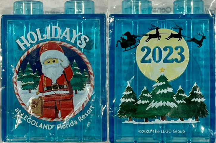 Lego Duplo, Brick 1 x 2 x 2 with Holidays at LEGOLAND Florida Resort 2023, Santa Claus Minifigure Pattern