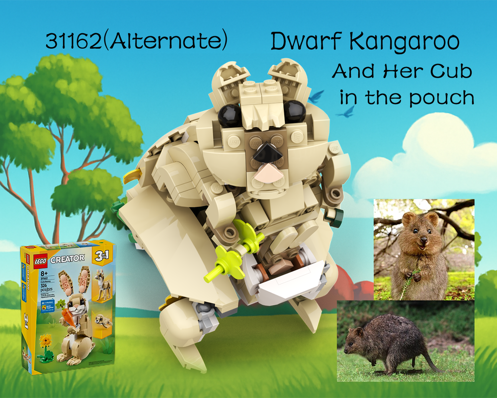 Lego 31162-Dwarf Kangaroo with Cub in the Pouch