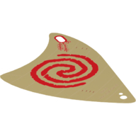 Lego Sail, Triangular, with Red Spiral / Tan