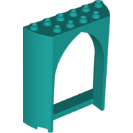 Lego Panel 2 x 6 x 6 with Gothic Arch / Dark Turquoise