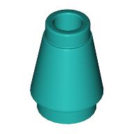 Lego Cone 1 x 1 [Top Groove] / Dark Turquoise