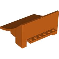 Lego Brick Curved 8 x 8 x 4, Ramp / Reddish Orange
