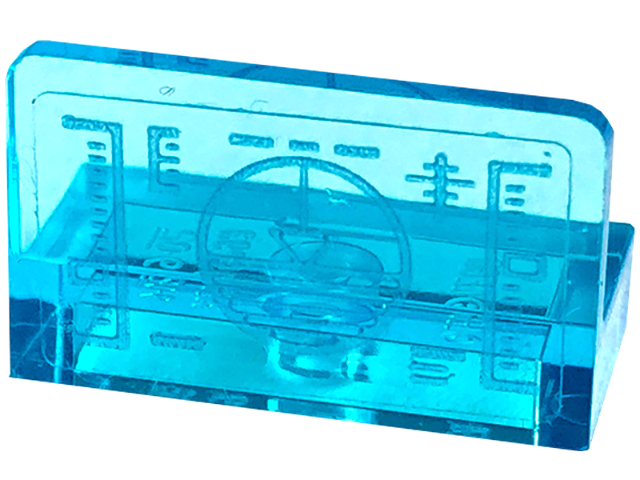 Lego Panel 1 x 2 x 1 with Head-Up Display (HUD) with Circle, Triangle and Lines Pattern (Sticker) - Set 76240 / Trans-Light Blue