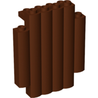 Lego Panel 2 x 6 x 6 Log Wall [Palisade] / Reddish Brown