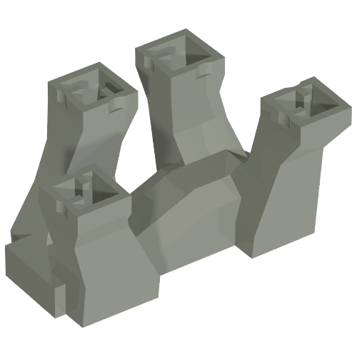 Lego Animal / Creature Body Part, Dinosaur, Triceratops / Stegosaurus / Three-Headed Dog Legs / Light Gray