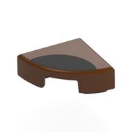 Lego Tile Round 1 x 1 Quarter with Black Circle on Edge Print / Reddish Brown