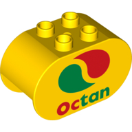 Lego Duplo Brick 2 x 4 x 2 Rounded Ends with Octan Logo Print