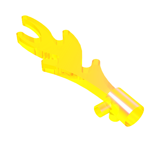 Lego Wave / Flame Rounded with Base Pegs / Trans-Neon Green