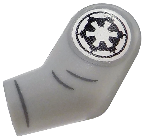 Lego Arm, Left with SW Imperial Logo and Dark Bluish Gray Creases Pattern / Light Bluish Gray