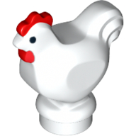 Lego Animal, Chicken with Black Eyes and Red Comb Print