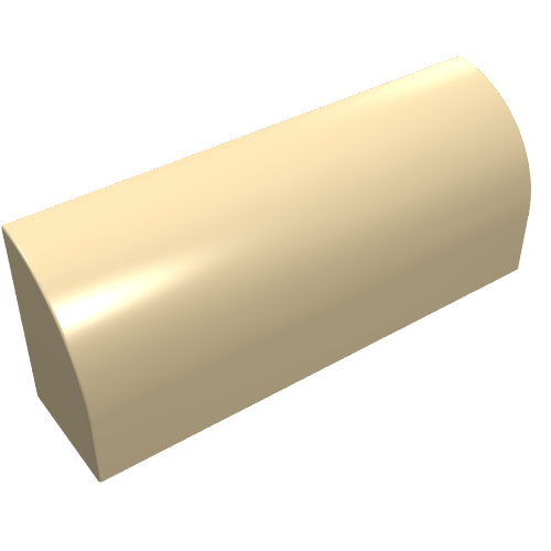 Lego Brick Curved 1 x 4 x 1 1/3 No Studs, Lowered Inside Support / Tan