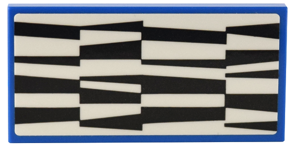 Lego Tile 2 x 4 with Rug with Black and White Geometric Shapes Pattern (Sticker) - Set 41732