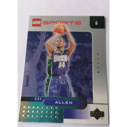 Lego Trading Card, NBA: Ray Allen, Milwaukee Bucks #34 (Gold Leaf) / [No Color/Any Color]