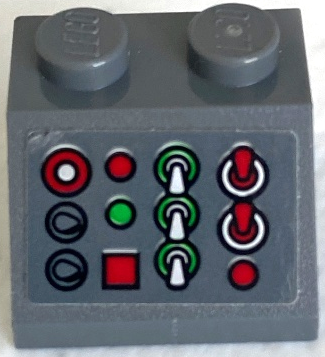 Lego Slope 45 2 x 2 with Control Panel with Red, White and Green Buttons, Levers and Lights Pattern (Sticker) - Set 75872