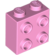 Lego Brick Special 1 x 2 x 1 2/3 with 4 Studs on 1 Side / Bright Pink