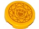 Lego Tile, Round 2 x 2 with Bottom Stud Holder with Gold Paw Print with Heart and Circular Geometric Pattern (Sticker) - Set 41142