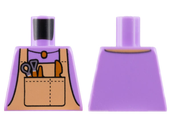 Lego Torso Nougat Overalls, Dark Orange Pendant Necklace and Tools Pattern