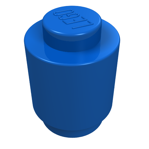Lego Brick Round 1 x 1 Solid Stud / Blue