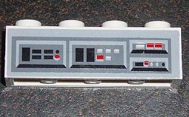Lego Brick 1 x 4 with Control Panel Pattern (Sticker) - Set 6211